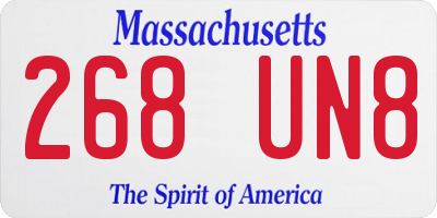 MA license plate 268UN8