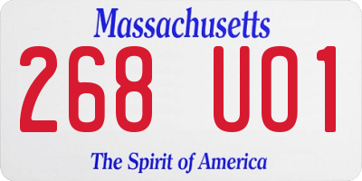 MA license plate 268UO1