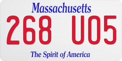 MA license plate 268UO5