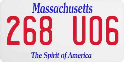 MA license plate 268UO6