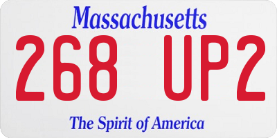 MA license plate 268UP2