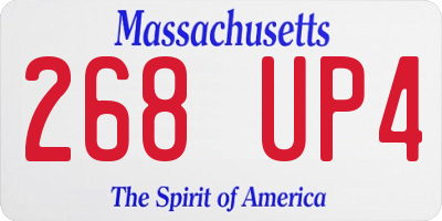 MA license plate 268UP4