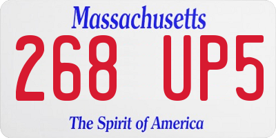 MA license plate 268UP5