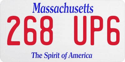 MA license plate 268UP6