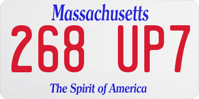 MA license plate 268UP7
