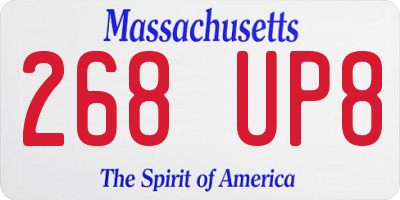 MA license plate 268UP8