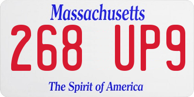 MA license plate 268UP9