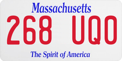 MA license plate 268UQ0