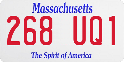 MA license plate 268UQ1