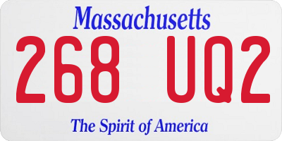 MA license plate 268UQ2