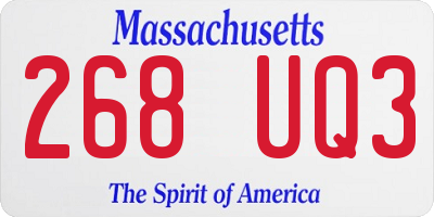 MA license plate 268UQ3