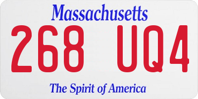 MA license plate 268UQ4