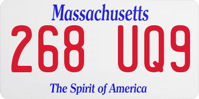MA license plate 268UQ9