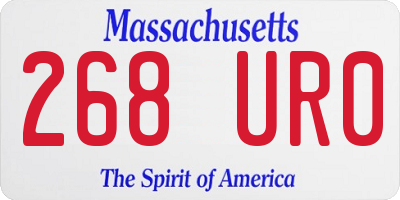 MA license plate 268UR0