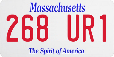 MA license plate 268UR1