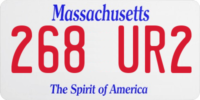 MA license plate 268UR2