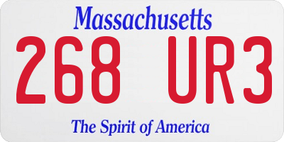 MA license plate 268UR3