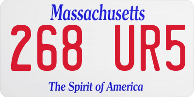 MA license plate 268UR5