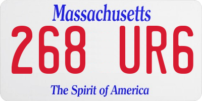 MA license plate 268UR6