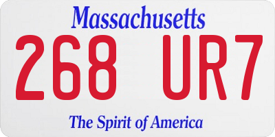 MA license plate 268UR7
