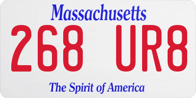 MA license plate 268UR8