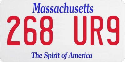 MA license plate 268UR9