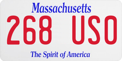 MA license plate 268US0