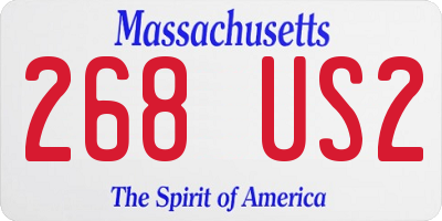 MA license plate 268US2