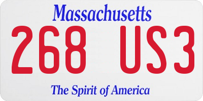 MA license plate 268US3