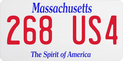 MA license plate 268US4