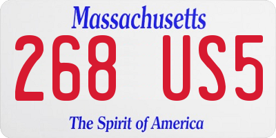 MA license plate 268US5