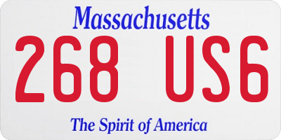 MA license plate 268US6