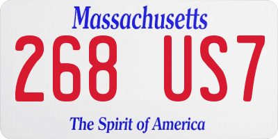 MA license plate 268US7