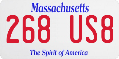 MA license plate 268US8