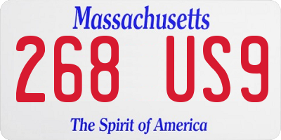 MA license plate 268US9