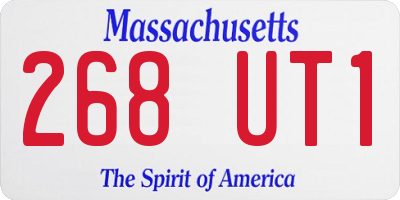 MA license plate 268UT1