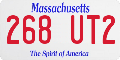 MA license plate 268UT2