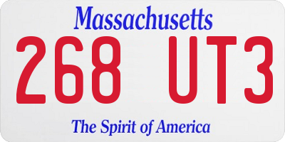 MA license plate 268UT3