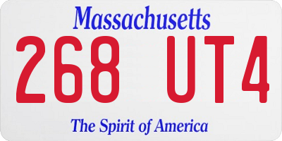 MA license plate 268UT4