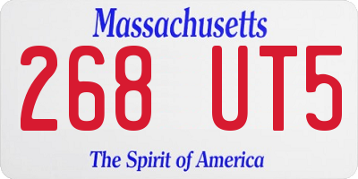 MA license plate 268UT5