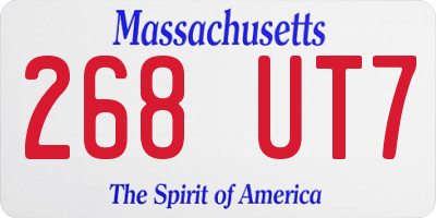 MA license plate 268UT7