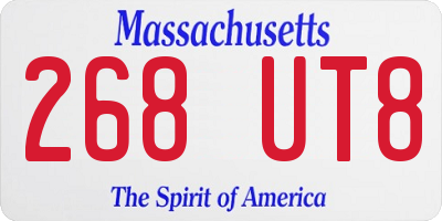 MA license plate 268UT8