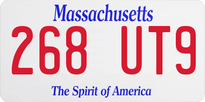 MA license plate 268UT9