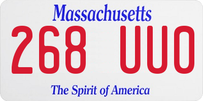 MA license plate 268UU0