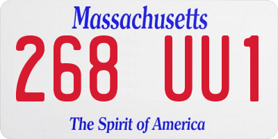 MA license plate 268UU1