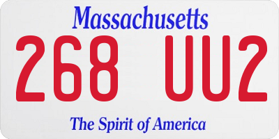 MA license plate 268UU2