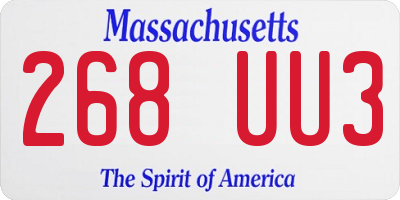 MA license plate 268UU3
