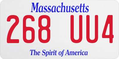 MA license plate 268UU4