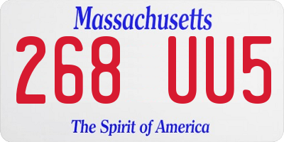 MA license plate 268UU5