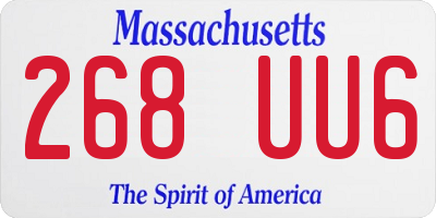 MA license plate 268UU6